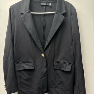 Ella Rafaella Women’s Blazer M Black Single Button Stretchy Viscose Blend Office